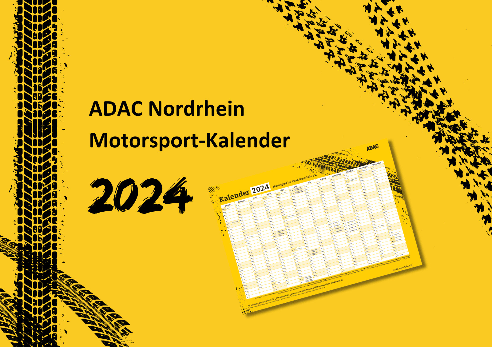 Auto-Reifenabdrücke, Motorsport im ADAC Nordrhein, Motorsport-Kalender 2024, Motorsport-Events 2024, Motorsport im Nordrhein-Westfalen.