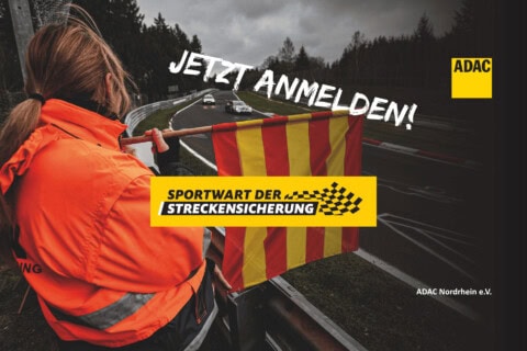 Sicherheitsdienst bei Motorsport-Veranstaltung am Nürburgring in Nordrhein.
